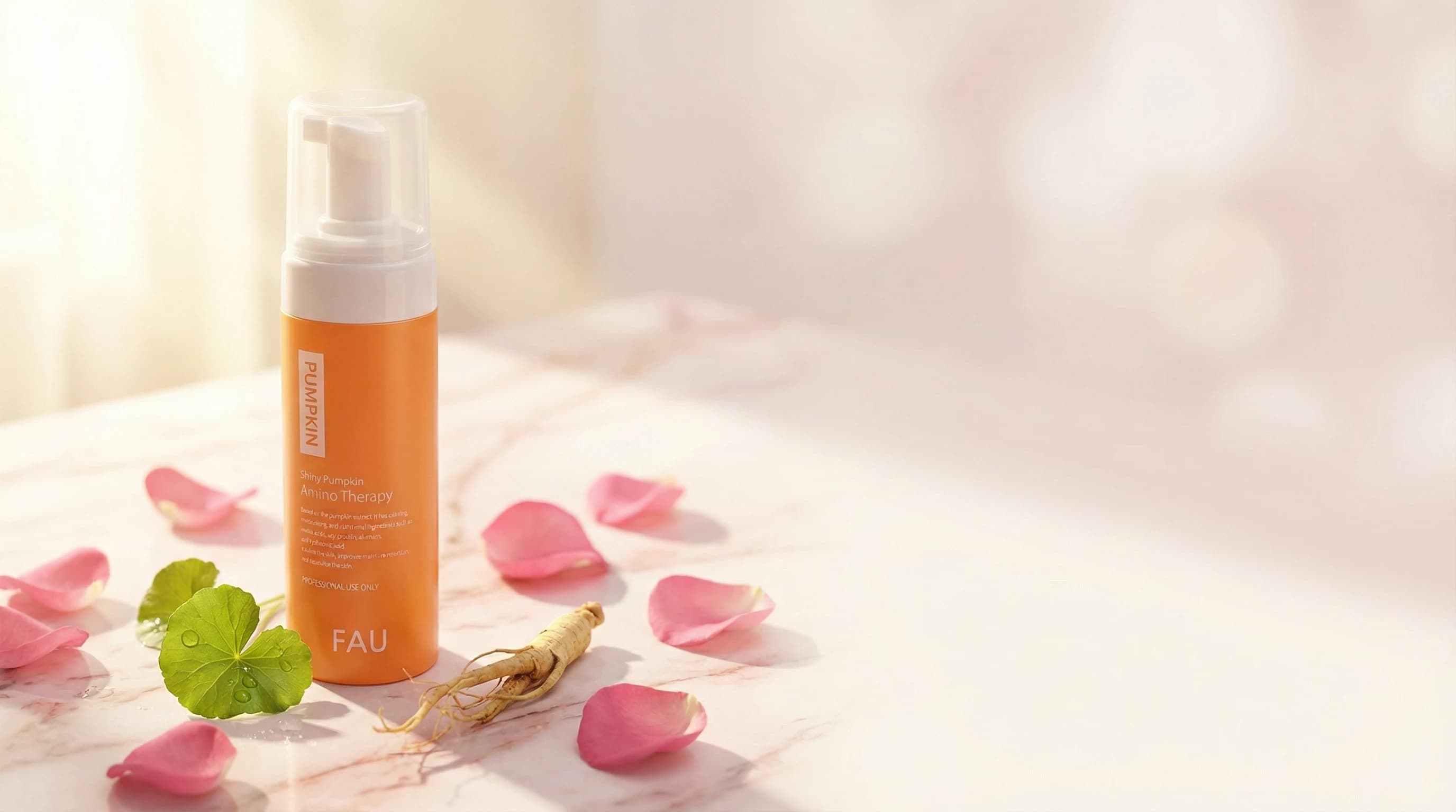 Korean beauty skincare products on marble surface